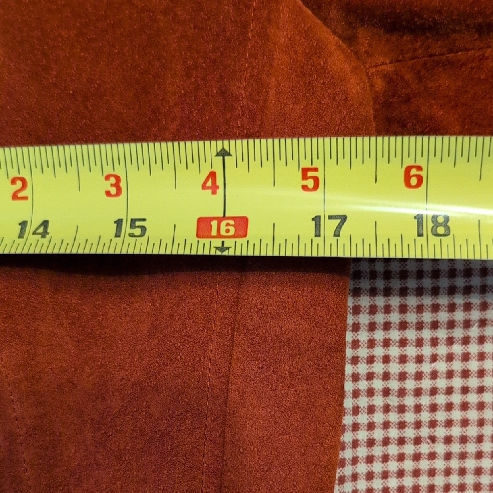Women's Suede Jacket - Deep Rust - Picture 7 of 9